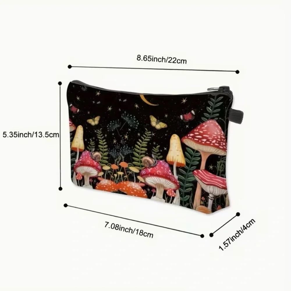 Starry Sky Mushroom Snail Pattern Small Cosmetic Bag Makeup Bag New